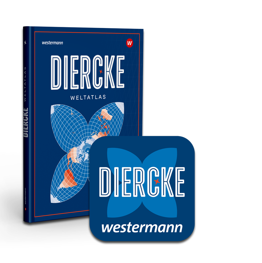 Abbildung Diercke Weltatlas und Diercke Atlas App