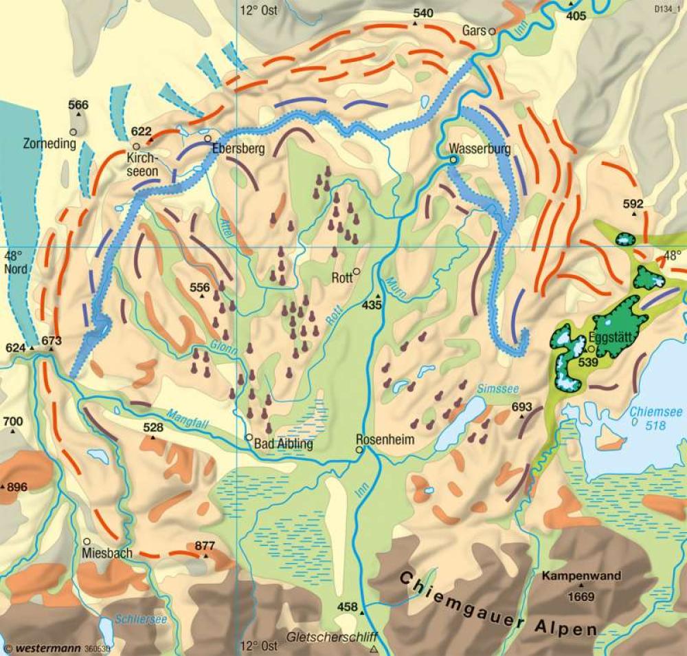 Bild der Karte Inntal - Alpine Vorlandvergletscherung - Deutschland - Deutschland - Naturraum